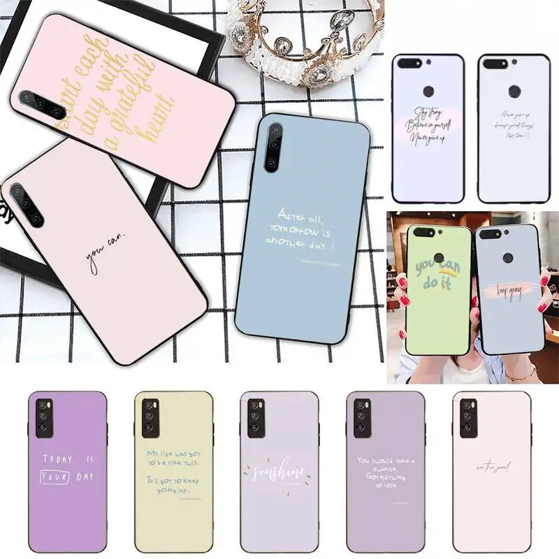 

Color background maxim motivating text Ultra Thin Luxury Phone Case For Huawei Honor 10i 20i 8 Pro 9 10 20 Lite 30 Pro Shell