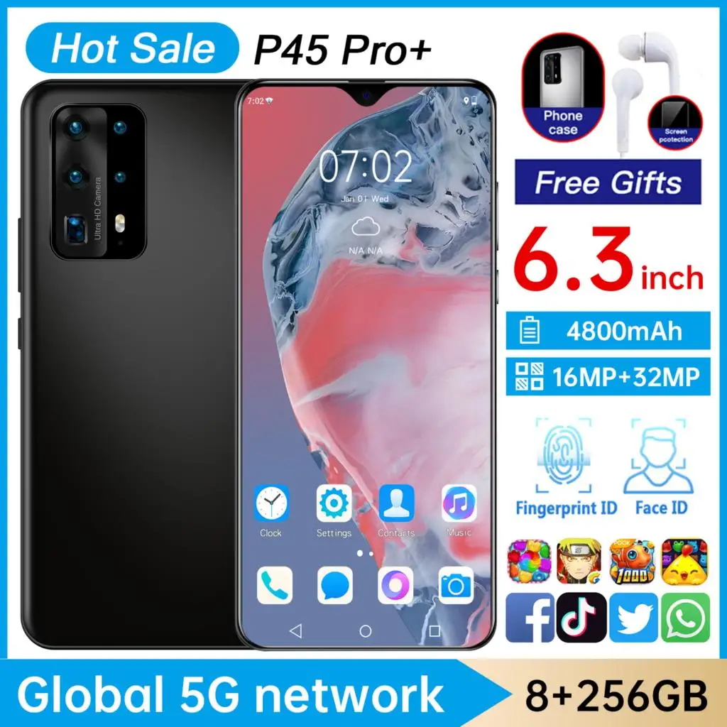 

LTE- P45 Pro +, 6,3 , 12 + 256 , 4G, 55 + 32