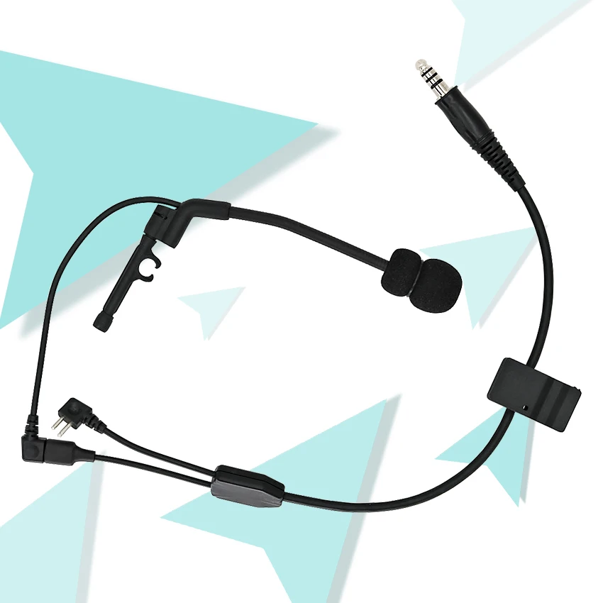 Y Cable, with Comtac Microphone and U94 Ptt, for Tactical Noise-cancelling Headphone IPSC Version Comtac Ii Iii Headset