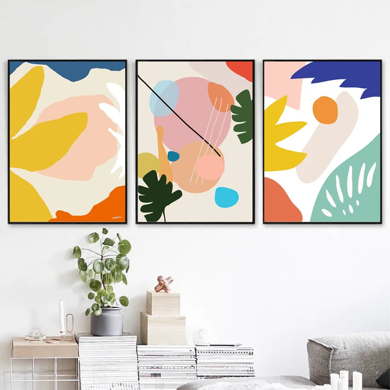 

Minimalism Geometric Leaves Abstract Modern Nordic Posters Prints Wall Art Canvas Painting Decoration Pictures For Living Room