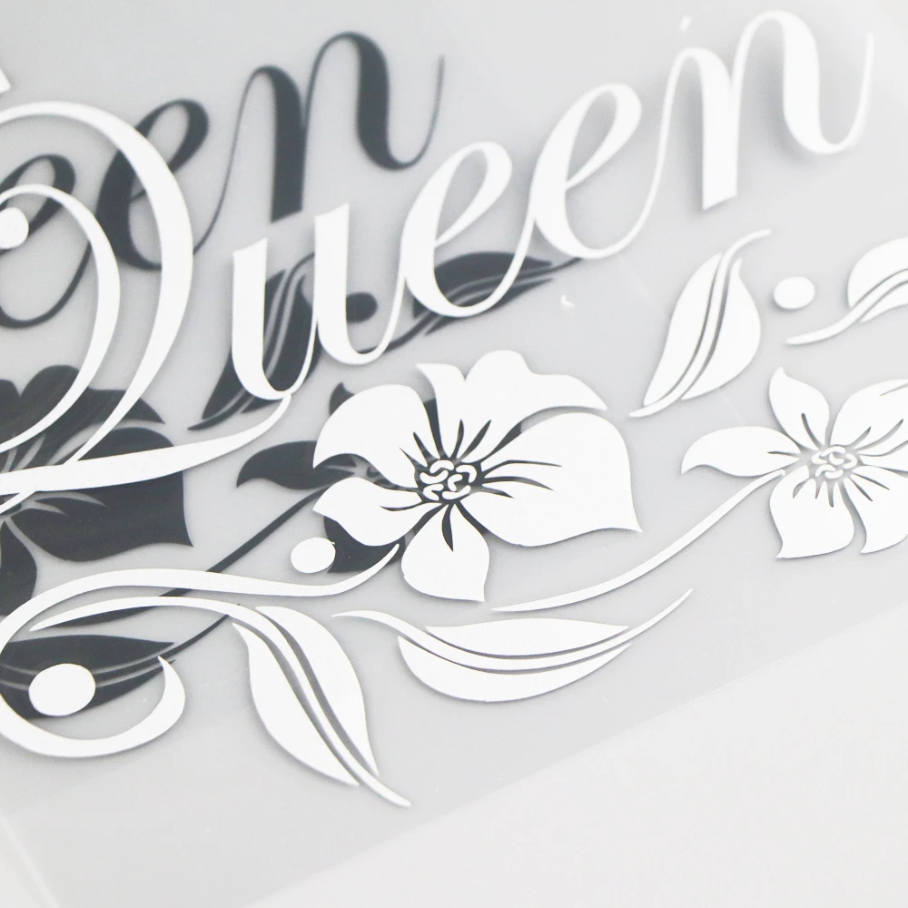

YJZT 15.8X15CM Queen Car Sticker Vinyl Decal Personality Cartoon Beautiful Flowers Black/Silver 4C-0057