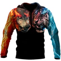 autumn winter mens fashion 3d animal sweatshirts women hoodies printed ferocious wolf head hooded stylish top plus 49