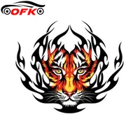 funny tiger flame decal pvc motorcycle car sticker to cover scratches sunscreen waterproof pvc 15cm12 9cm