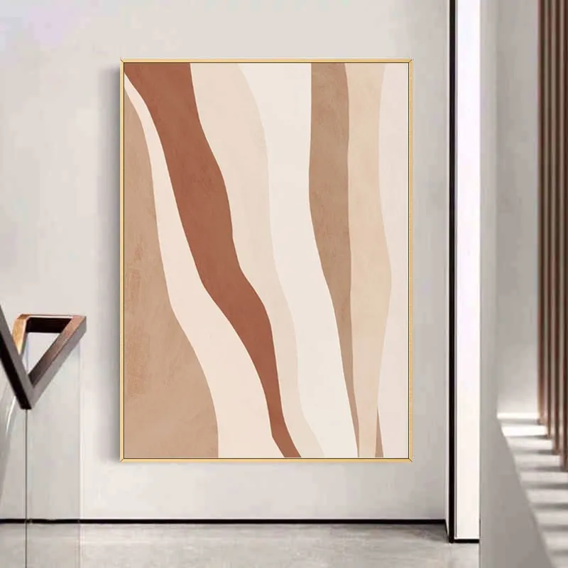 

Hand-painted Abstract Oil Painting Living Room Modern Simple Horizontal Yellow Interlaced American Nordic Large Decorative Paint