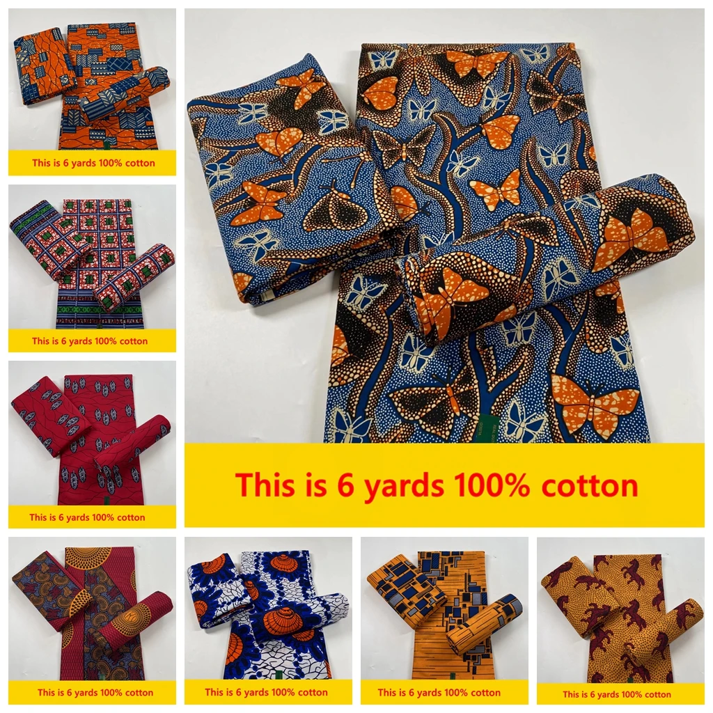 Нигерийские кружевные ткани ASO EBI Африканский хлопковый принт из Анкары