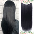 PAFEUP 60 см женские накладные волосы из рыбьей лески, коричневый блонд, натуральные волнистые длинные волосы из синтетического волокна