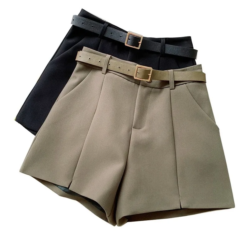 

Spring Summer Shorts for Women Casual Wide Leg High Waist Shorts Korean Short Pants Slim Cotton Sashes Chic Solid Shorts Skirts