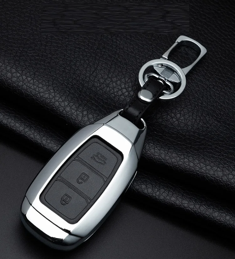 Цинковый сплав + кожаный автомобильный чехол для брелка с ключом цепи Hyundai i30 Ix35