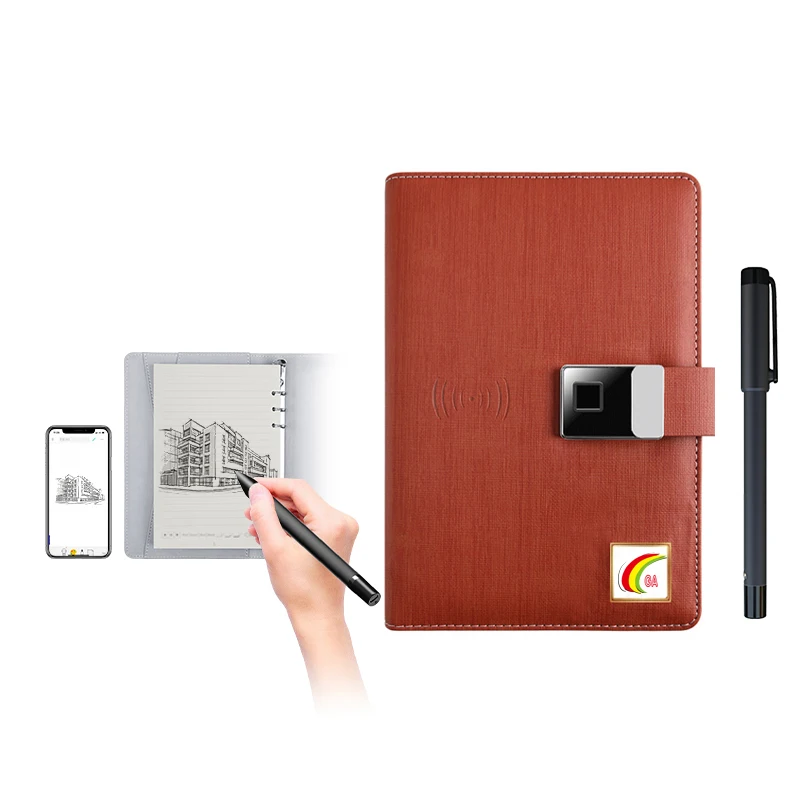 Multifunction Business Books with Password Lock Symchronization Handwriting Power Bank Notebook Wireless Charger