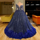 Вечерние платья с блестками и бисером, бальное платье дубайского дизайна, Длинные вечерние платья, шикарное иллюзийное платье для выпускного вечера, 2021