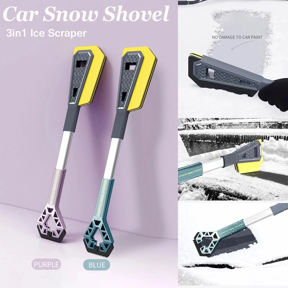 

Новая автомобильная лопата для снега 3 в 1, скребок для льда, многофункциональная Съемная лопатка для лобового стекла, зимняя щетка для снега...