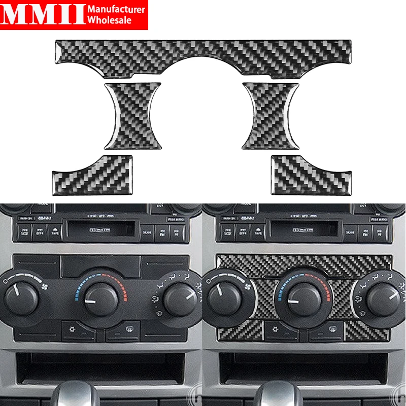 For Chrysler 300 300C 2005 2006 2007 Carbon Fiber Car Air Conditioner Panel Control DecorativeSticker Trim Cover Car Accessories