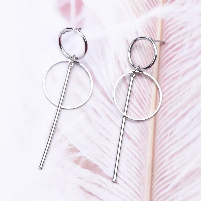 346 silver Новые модные большие круглые Висячие серьги для женщин, серьги-гвоздики золотистого цвета, вечерние ювелирные изделия в стиле панк oorbellen - Окраска металла: 346 silver