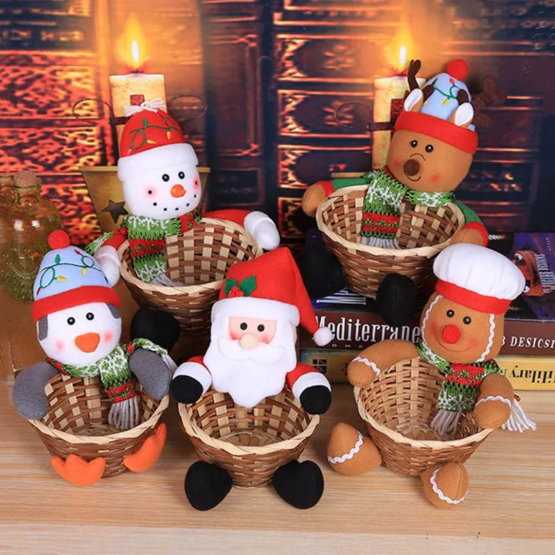

Santa Claus Snowman Candy Basket Merry Christmas Decoration for Home Xmas Kids Gifts Noel Navidad 2021 Happy New Year 2022