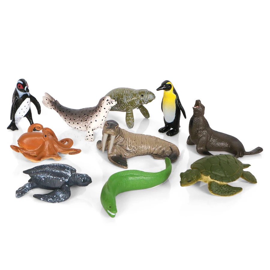 Мини экшн и игрушки фигурка морской воды животные морская жизнь пингвин Акула