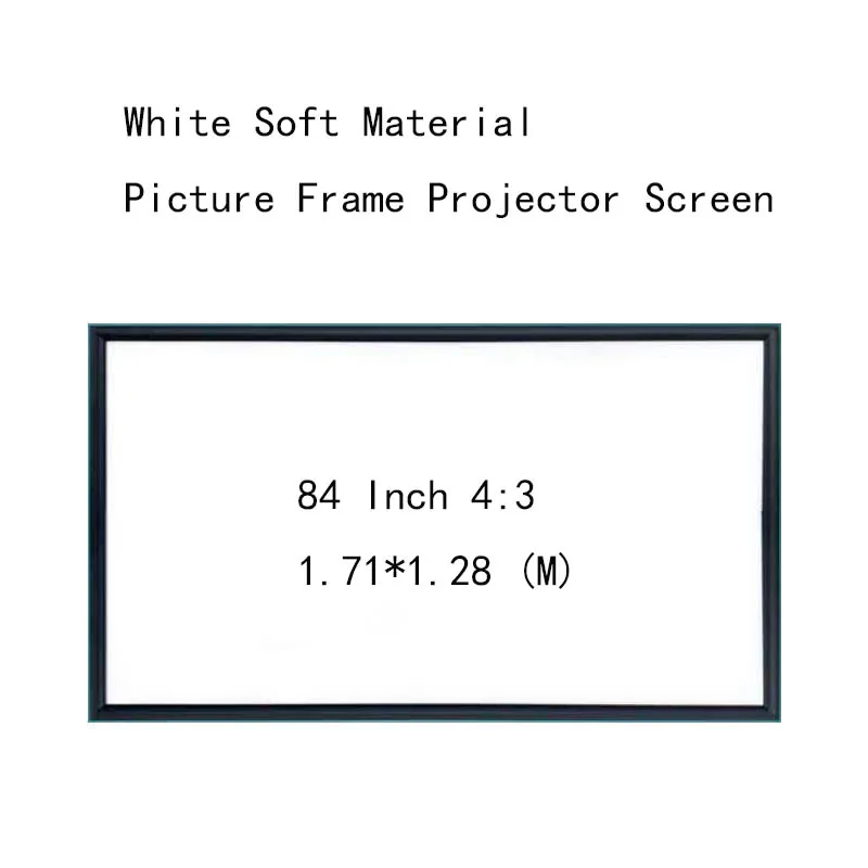 

Thinyou 84inch 4:3 Wall Mounted aluminum alloy Picture frame projector screen White Soft Material narrow 1CM frame for Home