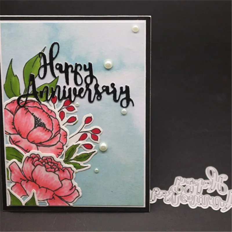 Ufurty с днем рождения границы металлический прорезной трафарет для окраски