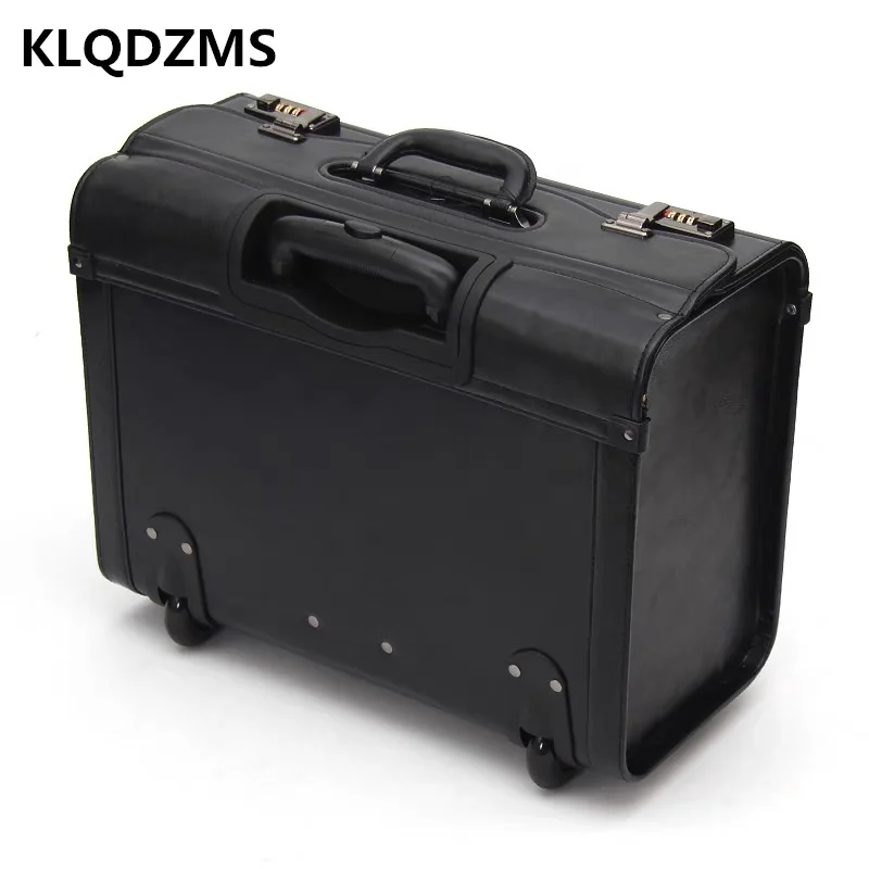 KLQDZMS 19 Inch Fashion Luxury Trolley Luggage Women Travel Spinner Rolling Luggage Classic  Portable Nails Makeup Toolbox