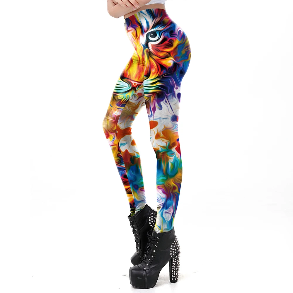 

[You're My Secret] High Wasit Lady Leggings Retro Pastel Animal Printing Strength Pants Push Up Fashion Leggins Large Size Women