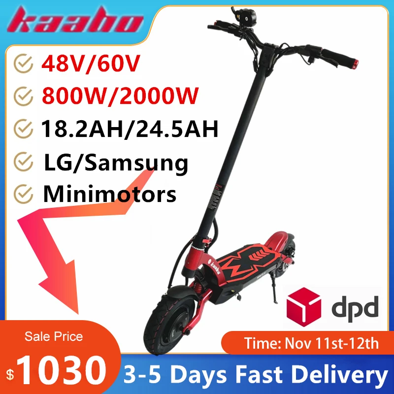 

VAT Exemption EU STOCK Kaabo Mantis 10 Kickscooter 2000W Dual Motor LCD Display 10*3.0inch Tires Widen Fender Electric Scooter