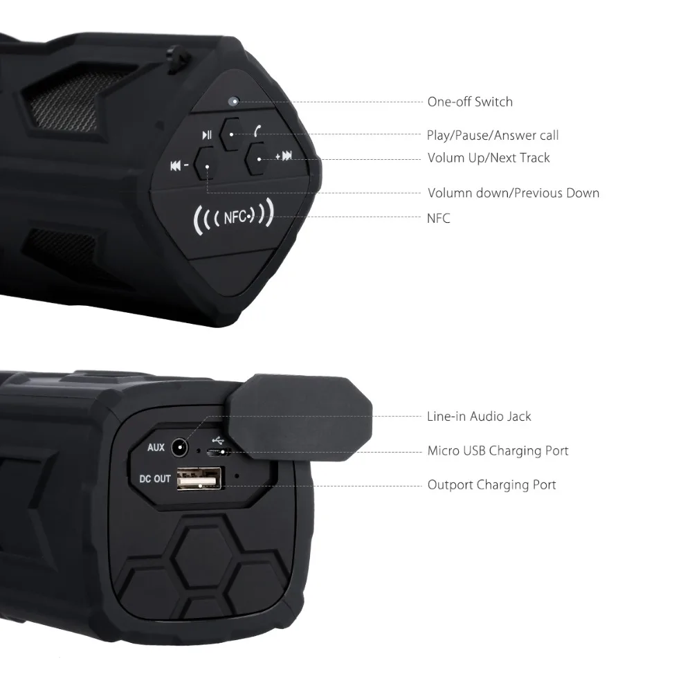 Bluetooth-Колонка Беспроводная Водонепроницаемая с поддержкой NFC 3 5 мА · ч 20 Вт |