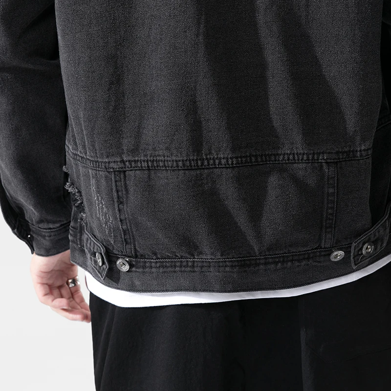 

SAZ Men Jackets Spring & Autumn Outerwear Warm New Casual Solid Color Lapel Single Breasted Denim Jackets