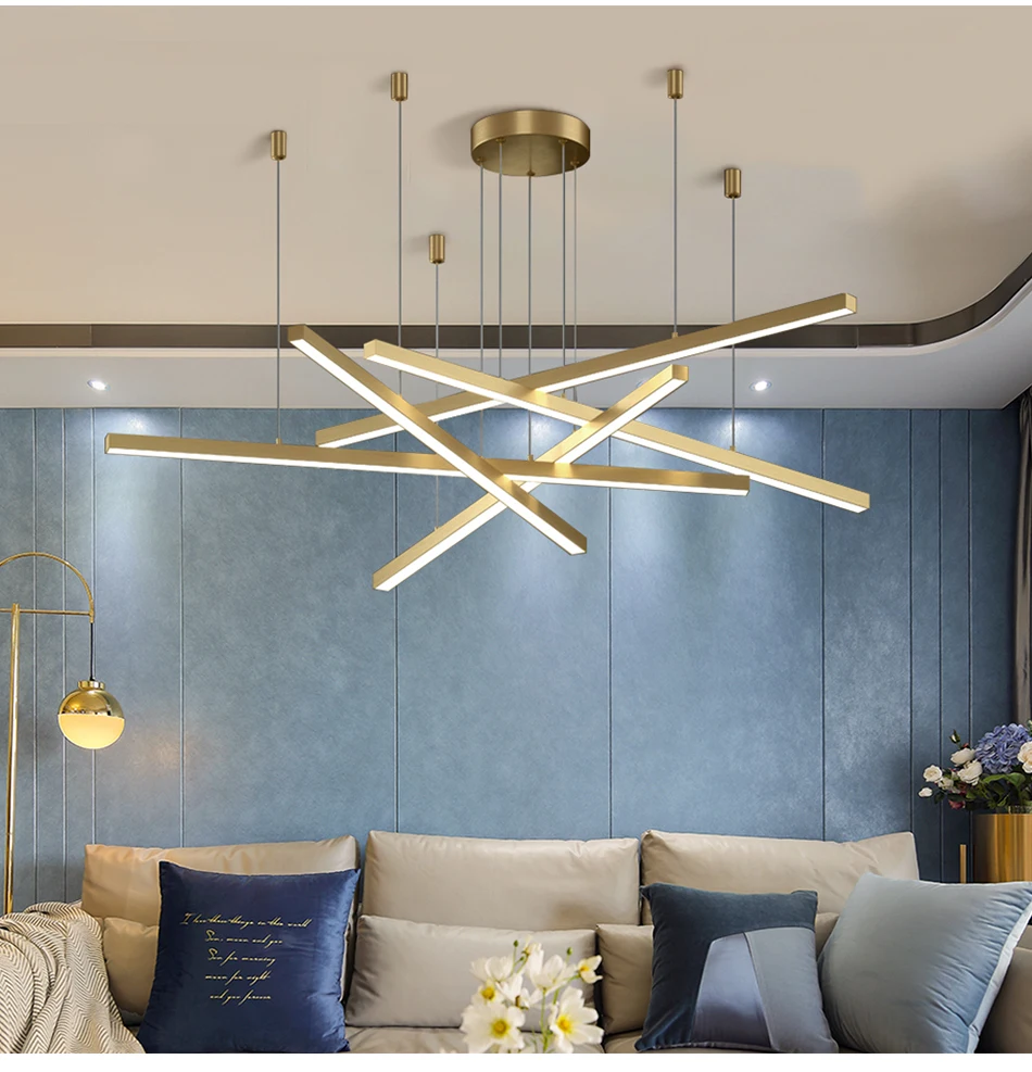 New Modern LED Chandelier Lighting Brief Gold Home Decoration Hanglamp Living Dining Room Light Fixtures Kitchen Island Lamp