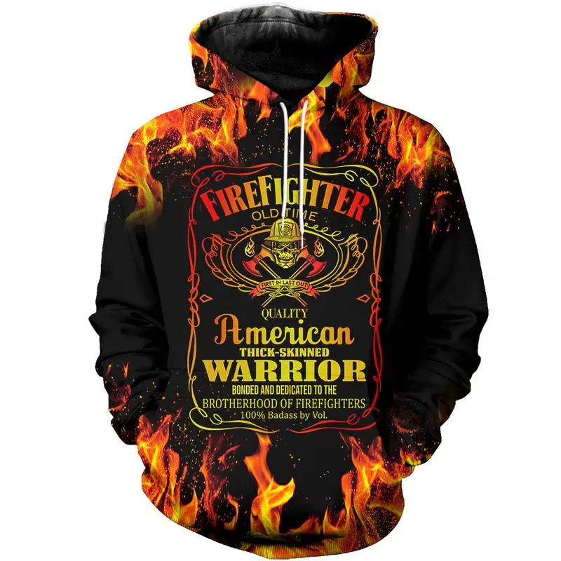 

New 3D all print firefighter zipper casual shirt fashion Sweatshirt