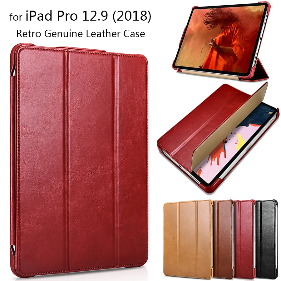 Чехол в стиле ретро из натуральной кожи для iPad Pro 12 9 2018 чехол воловьей тройного