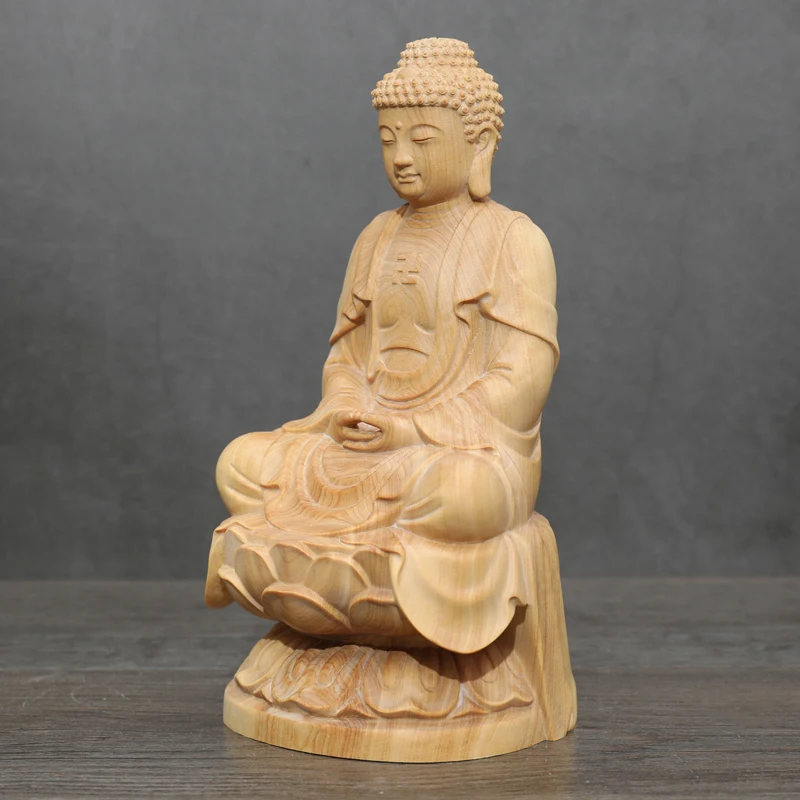 Статуи размером 18 см украшения сидящий Лотос статуя Будды искусственная золотой