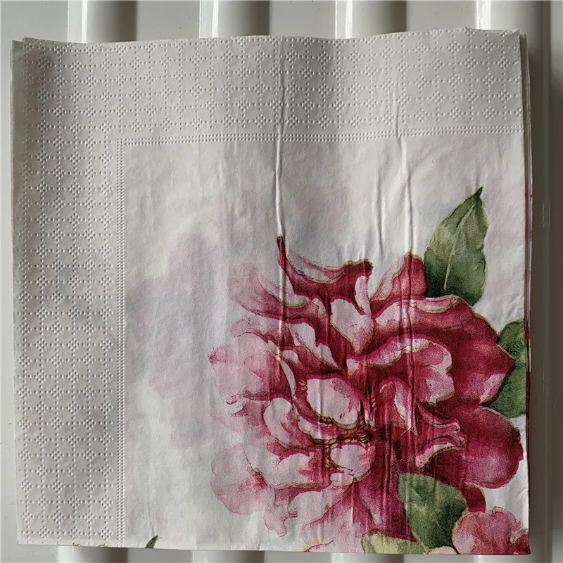 Салфетки бумажные салфетки масло Ремесло цветочный узор винтажный пион рукоятка