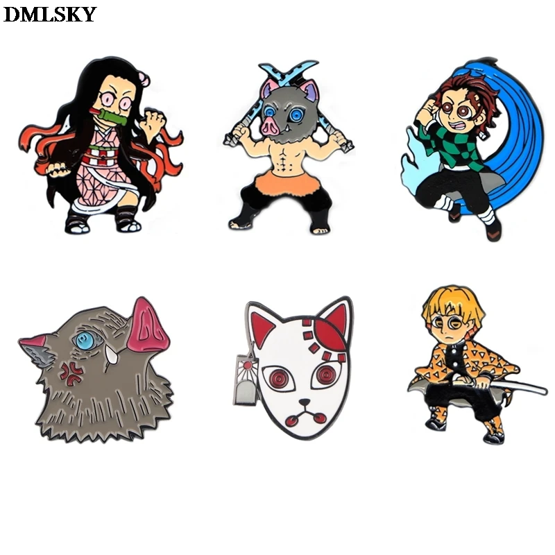 

20pcs/lot MD067 DMLSKY Anime Character Cute Pins Metal Enamel Pins Brooch For Backpack Badge Clothes Pin Funny Hat Pin Gift