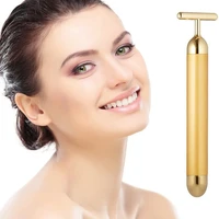 24k gold vibration beauty bar facial roller massager stick lift skin tighting wrinkle slimming face