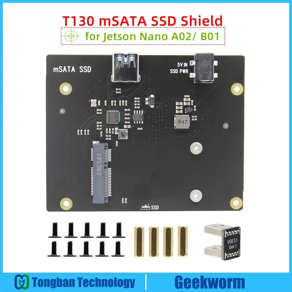 Jetson Nano mSATA SSD Плата расширения для хранения T130 с USB3.1 перемычкой NVIDIA Developer Kit A02/