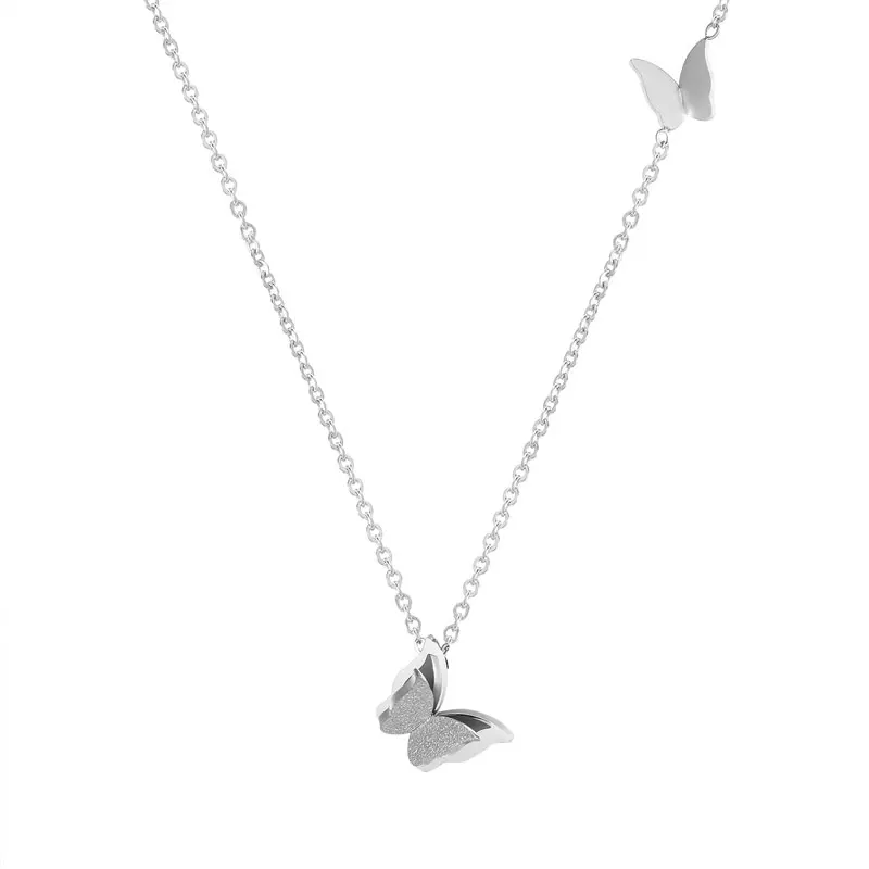 Изысканное ожерелье из нержавеющей стали с подвеской бабочкой на годовщину и