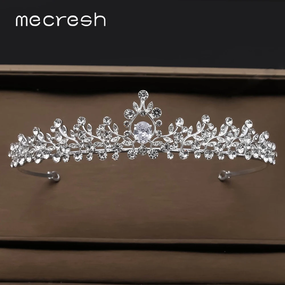 Mecresh великолепный циркон свадебные диадемы невесты повязка на голову Queen Princess