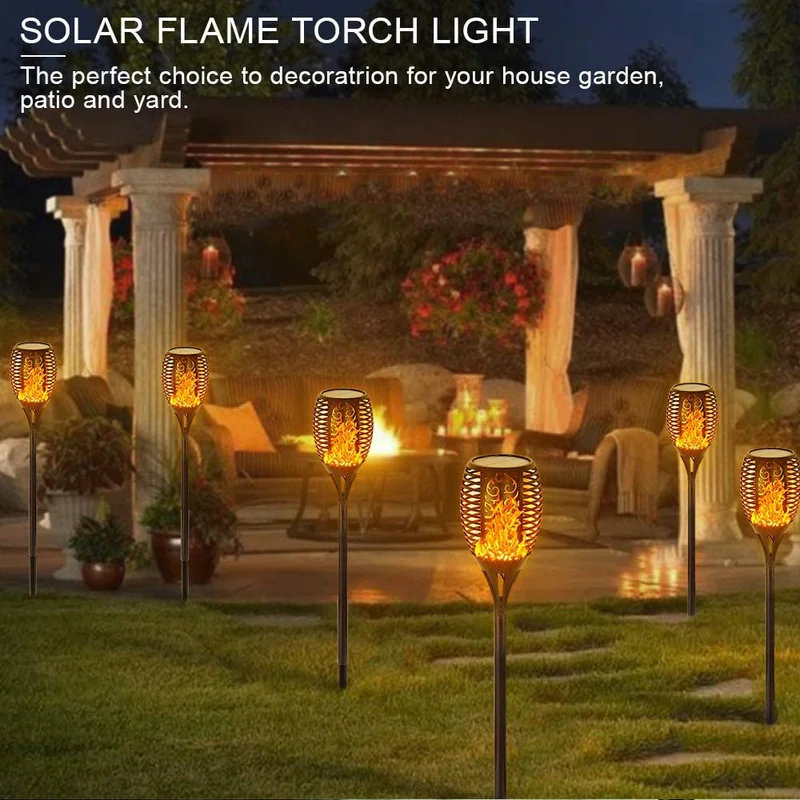

12LED 33LED Solar Flame Torch Light Waterproof Garden Decor Landscape Lawn Lamp Path Lighting Torch Outdoor Light Garden Lights