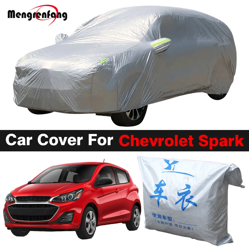Full Car Cover Auto Anti-UV Sun Shade Snow Rain Wind Resistant Cover For Chevrolet Spark Matiz Exclusive Joy Taxi Beat