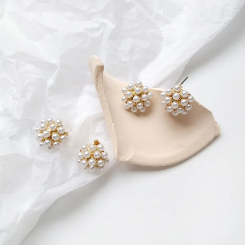Женские маленькие серьги гвоздики с искусственным жемчугом|Серьги-гвоздики| |
