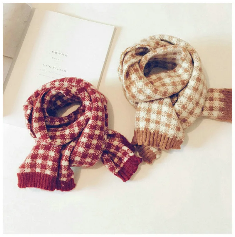 Корейский вязаный шерстяной плед пэчворк мягкий теплый осень зима толстые дети