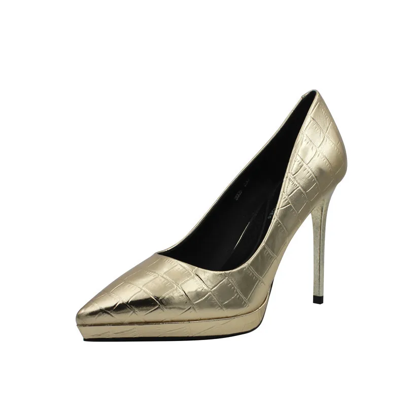 

pointed Plaid high heels 2021 new thick sole thin heel super high heel single shoes fashion sexy women's shoes