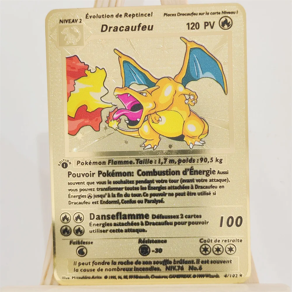 

Pokemon Pv French Fire-breathing Dragon Anime Card Game Pokemon Battle Kapikachuka Model Collection Children's Toys