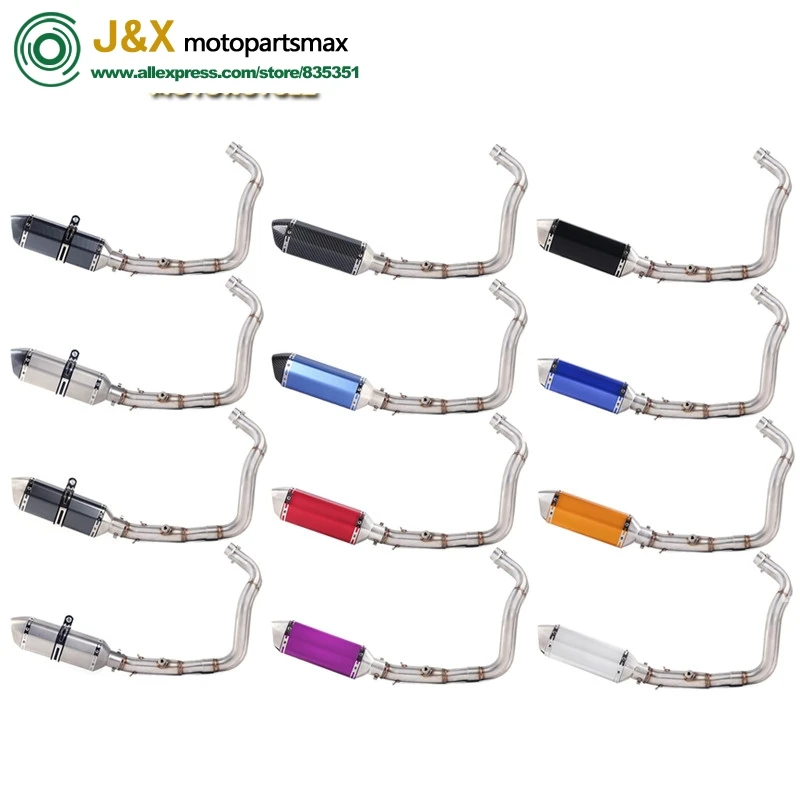 

Motorcycle Full Exhaust System Slip On For Yamaha MT07 FZ07 MT FZ 07 2014 2015 2016 2017 XSR700 2016 2017 Middle Link Pipe
