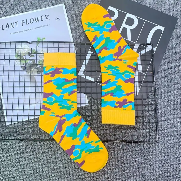 Размер для взрослых модные хлопковые носки до середины икры камуфляжный рисунок