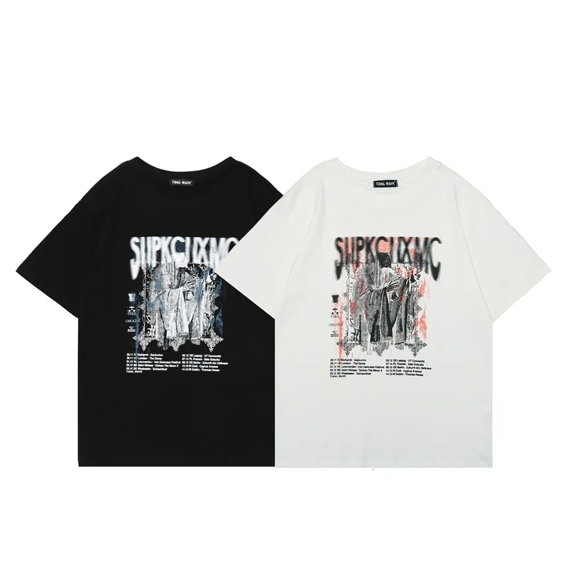 

Vintage Printed Double Yarn Cotton Fabric Men's and Women's Same Style Short Sleeve JoJo Bizarre Adventure Graphic T Shirts