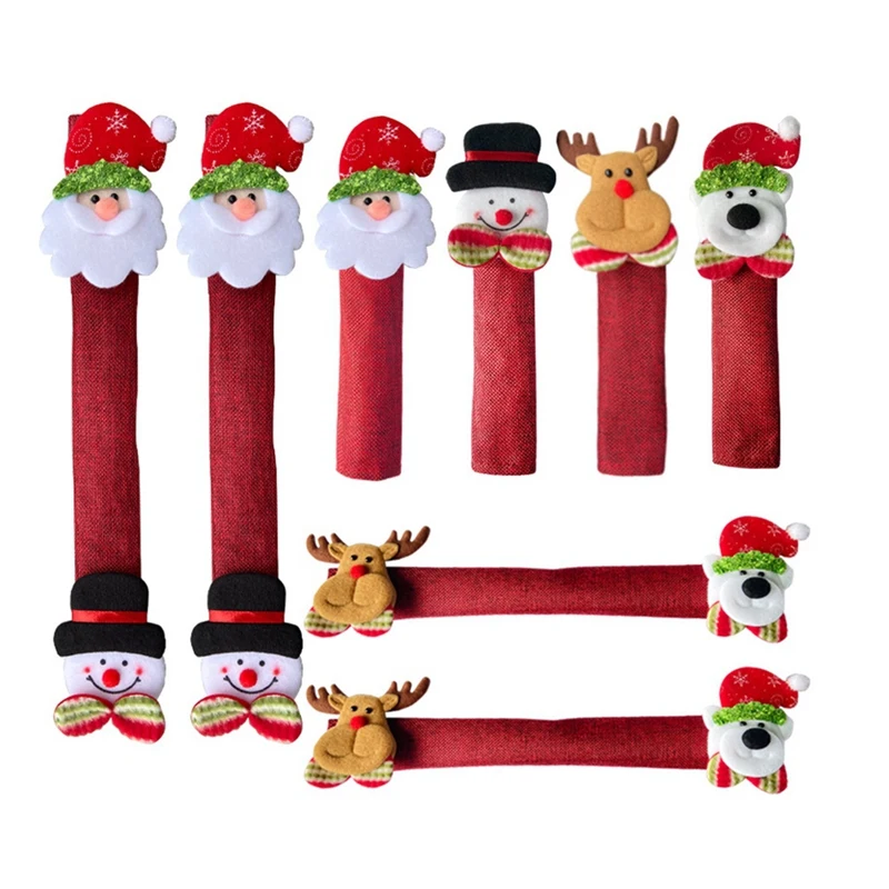 

Рождественская перчатка для холодильника, набор из 8 предметов, Кухонная техника, перчатка для микроволновой печи, Рабочая перчатка, Рождес...