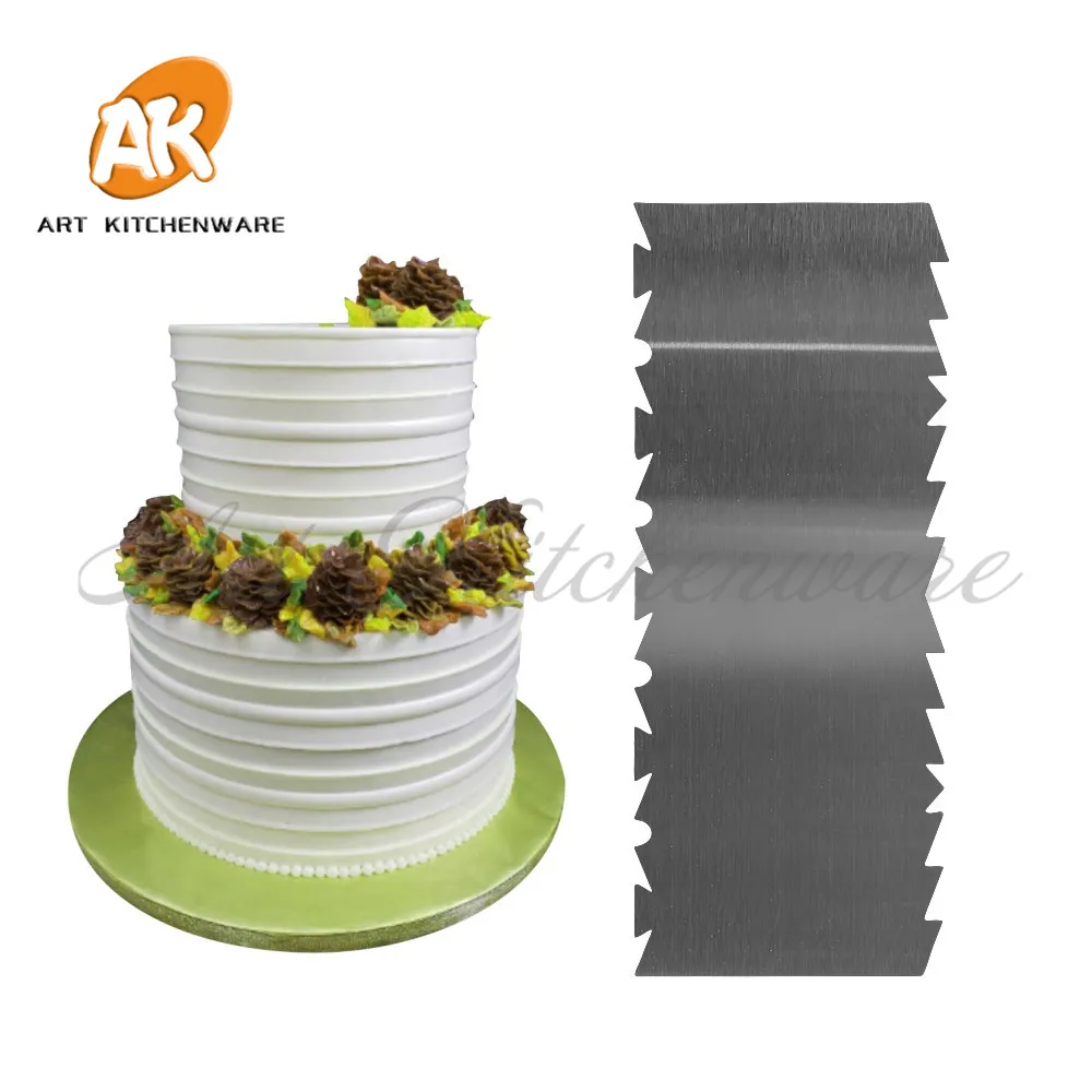 Двухсторонний скребок для торта из нержавеющей стали расческа инструменты