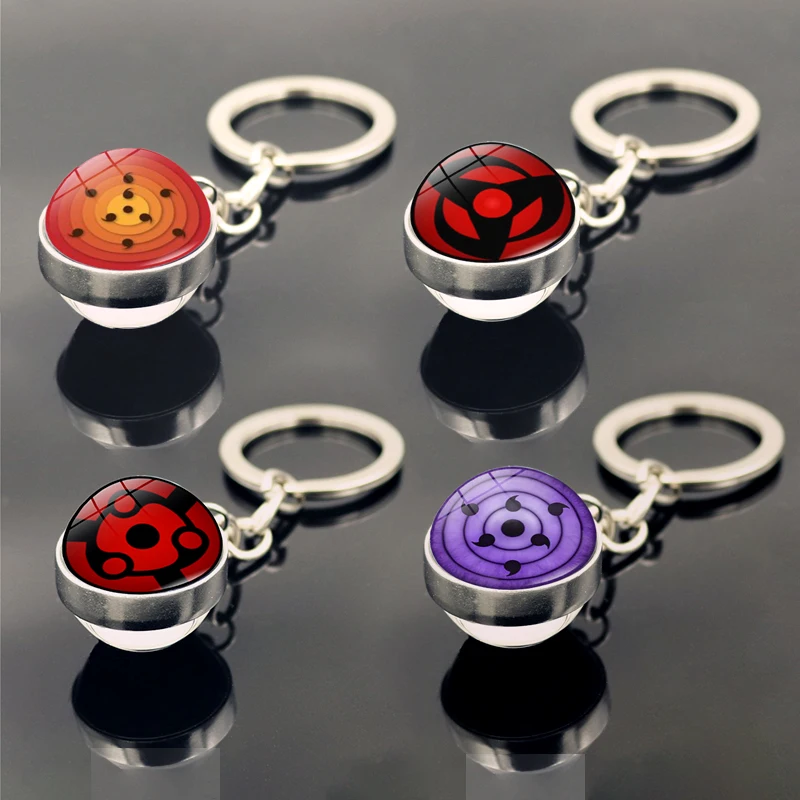 Anime Naruto Sharingan Keychain Accessories Car Bag Charm Pendant Cartoon Uchiha Eye Model Keychain Key Ring Toys for Children