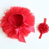 Baby Cotton Chiffon Ruffle Bloomers Toddler Newborn Shorts Baby Summer cute Flower Cover fashion Diaper Clothing - Цвет: Красный
