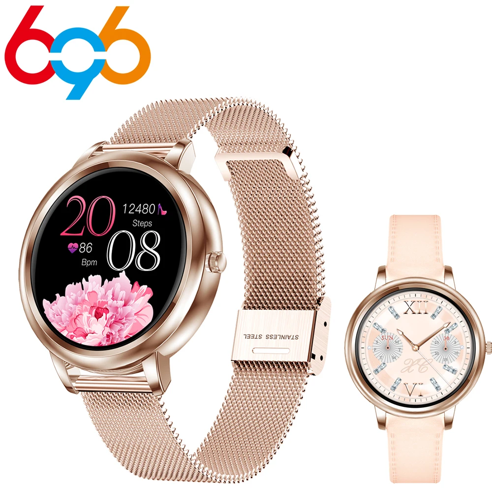 

696 MK20 Women Smart Watch 2020 Fashion Ladies Full Screen Touch Smart Watch Pedometer Heart Rate Sleep Tracking Watches